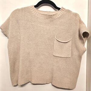 Women's Cream Sweater Cropped